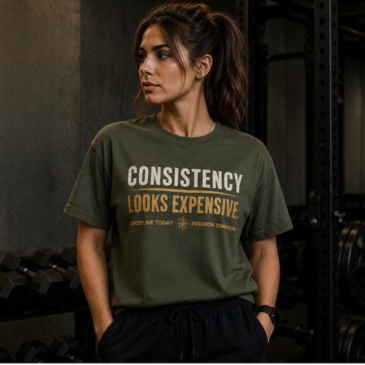 Consistency Looks Expensive T-Shirt, Motivational Gym Shirt, Discipline Graphic Tee, Success Mindset Shirt, Entrepreneur Gift