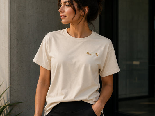 All In Minimalist Motivational T-Shirt | Inspirational Graphic Tee | Unisex Cotton Shirt | Success Mindset Streetwear | LEGGOD