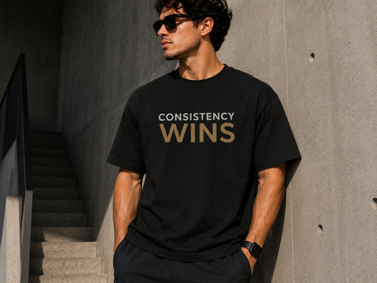 Consistency Wins Motivational T-Shirt | Inspirational Graphic Tee | Unisex Cotton Shirt | Discipline Mindset Apparel | LEGGOD
