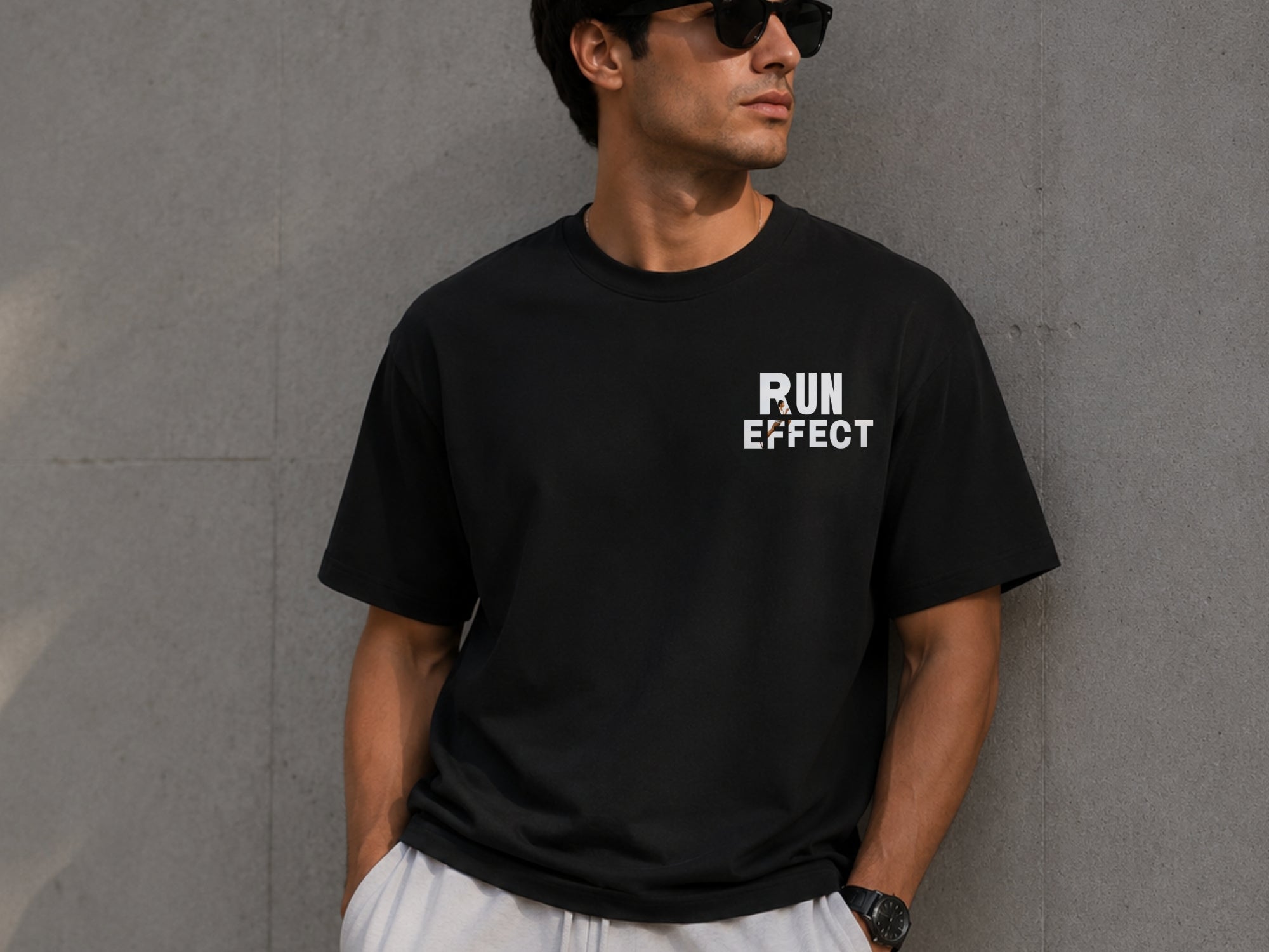 RUN EFFECT™ Premium Graphic T-Shirt | Minimal Running Tee | Unisex Cotton Shirt | Athletic Lifestyle | LEGGOD