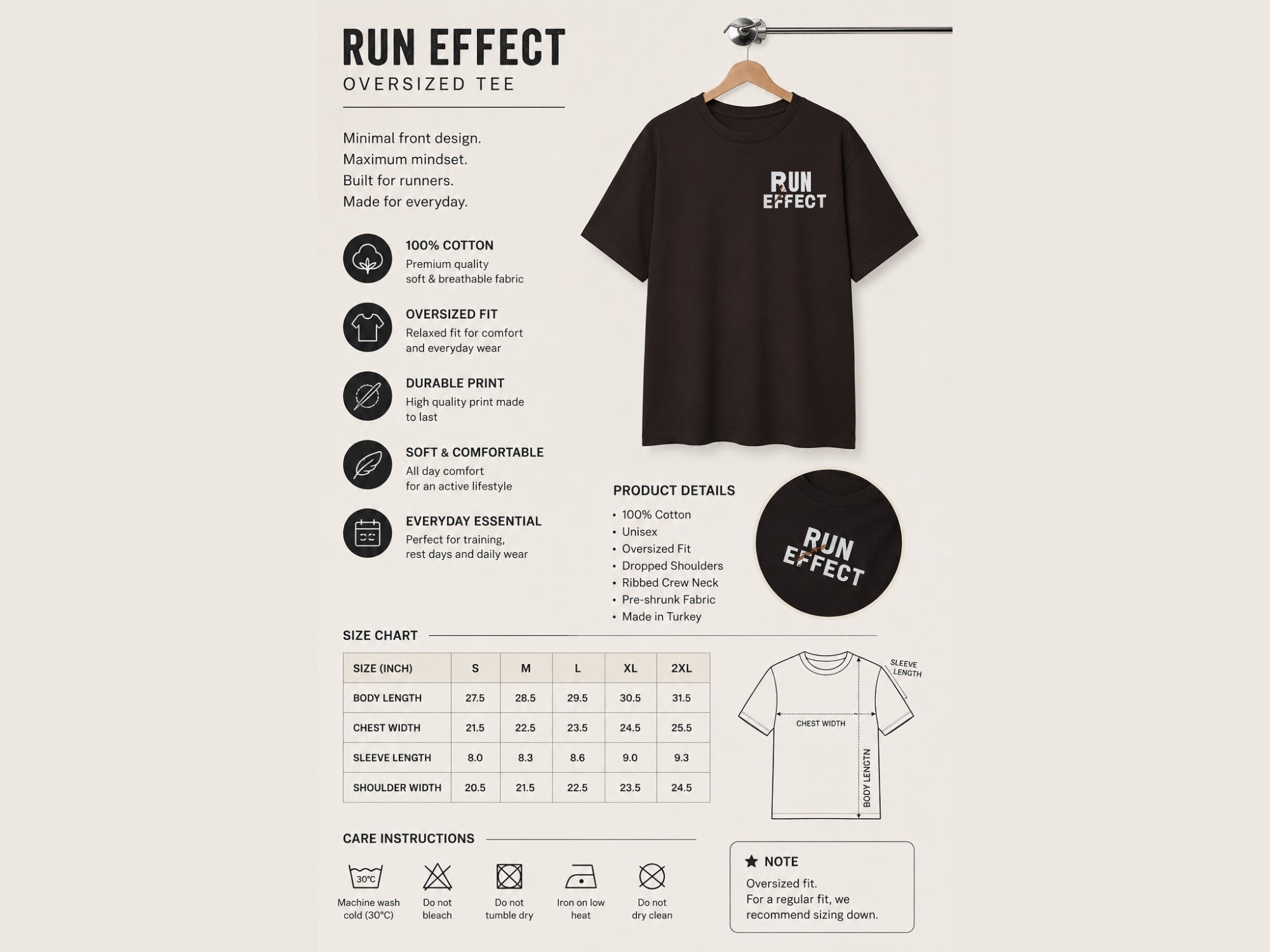 RUN EFFECT™ Premium Graphic T-Shirt | Minimal Running Tee | Unisex Cotton Shirt | Athletic Lifestyle | LEGGOD