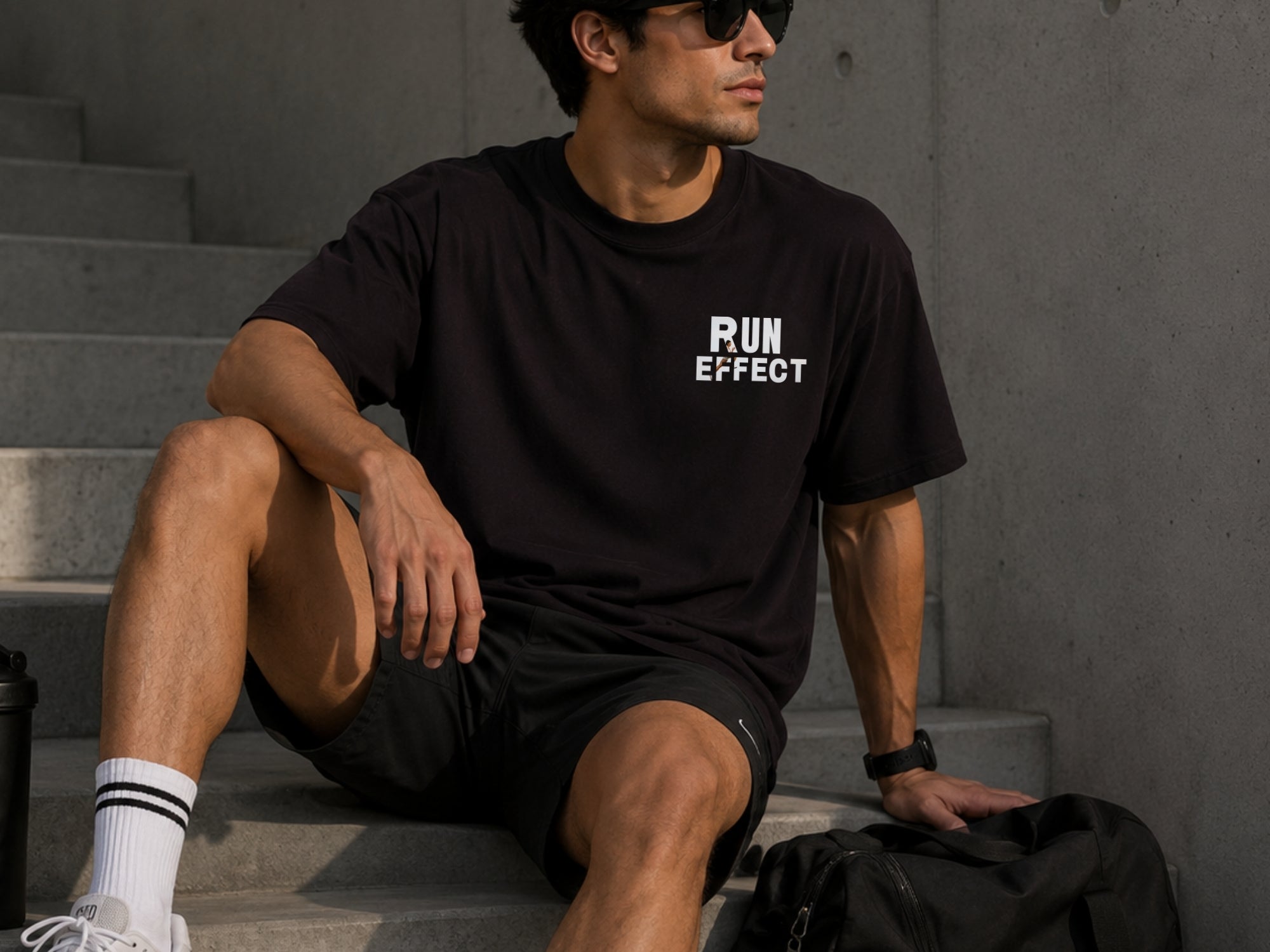RUN EFFECT™ Premium Graphic T-Shirt | Minimal Running Tee | Unisex Cotton Shirt | Athletic Lifestyle | LEGGOD