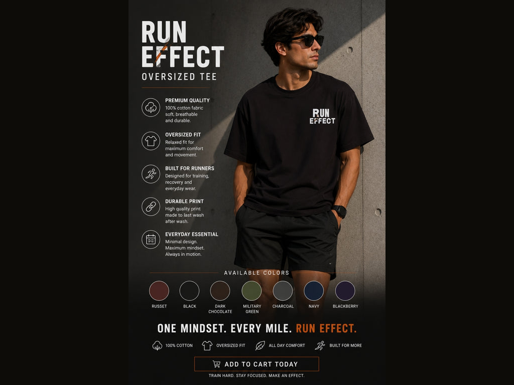 RUN EFFECT™ Premium Graphic T-Shirt | Minimal Running Tee | Unisex Cotton Shirt | Athletic Lifestyle | LEGGOD