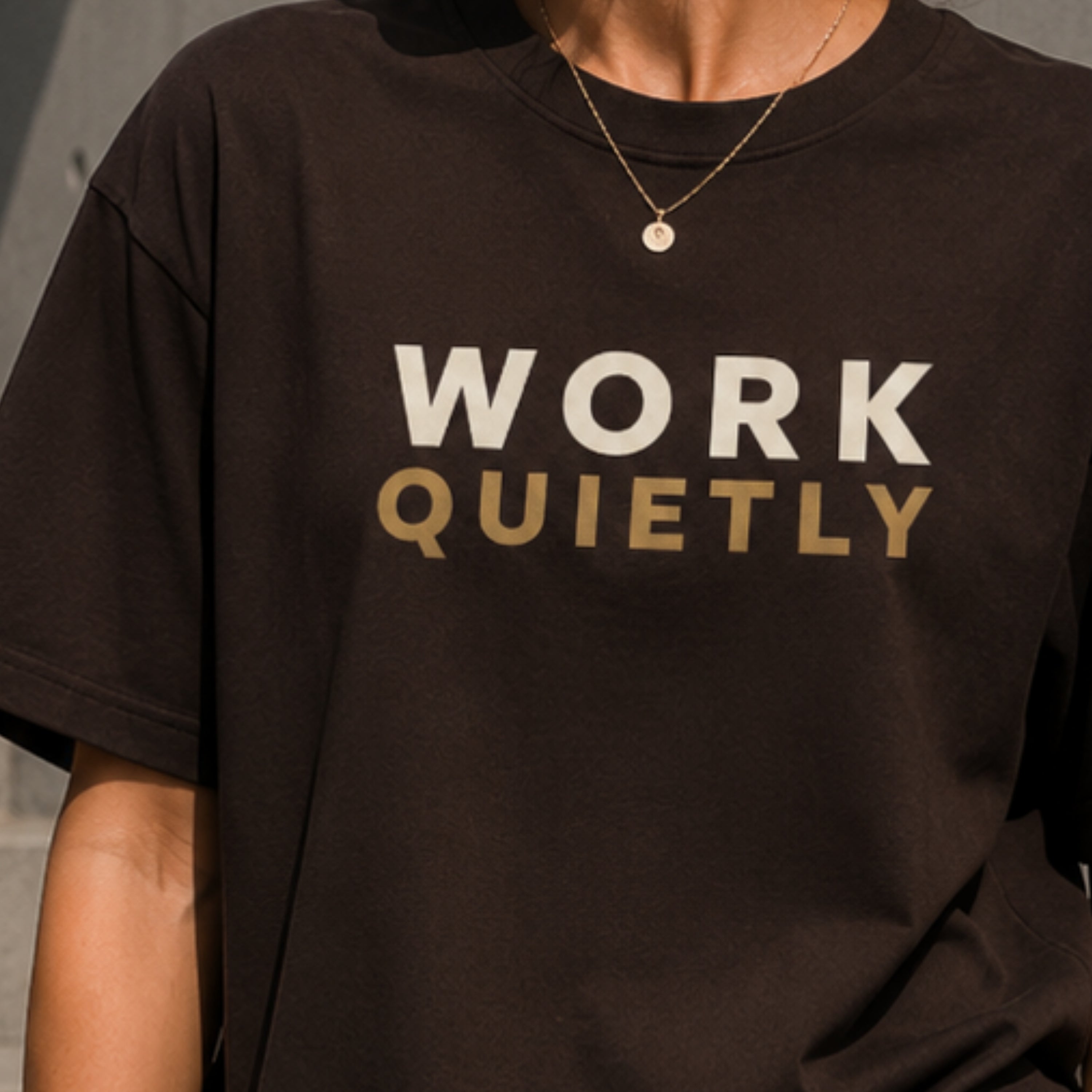 WORK QUIETLY™ Heavy Cotton T-Shirt | Premium Motivational Unisex Graphic Tee | Minimal Streetwear by LEGGOD
