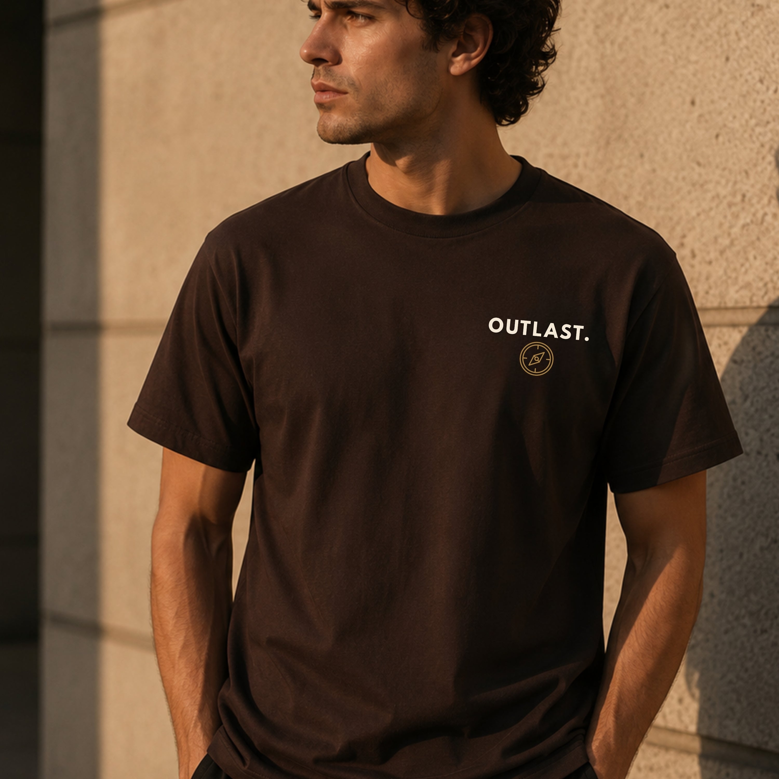 OUTLAST. Minimal Graphic T-Shirt | Premium Heavy Cotton Motivational Tee | Unisex Streetwear Shirt | Everyday Essential | LEGGOD