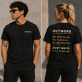 OUTWORK Front & Back Graphic T-Shirt | Premium 100% Cotton Motivational Unisex Tee | LEGGOD