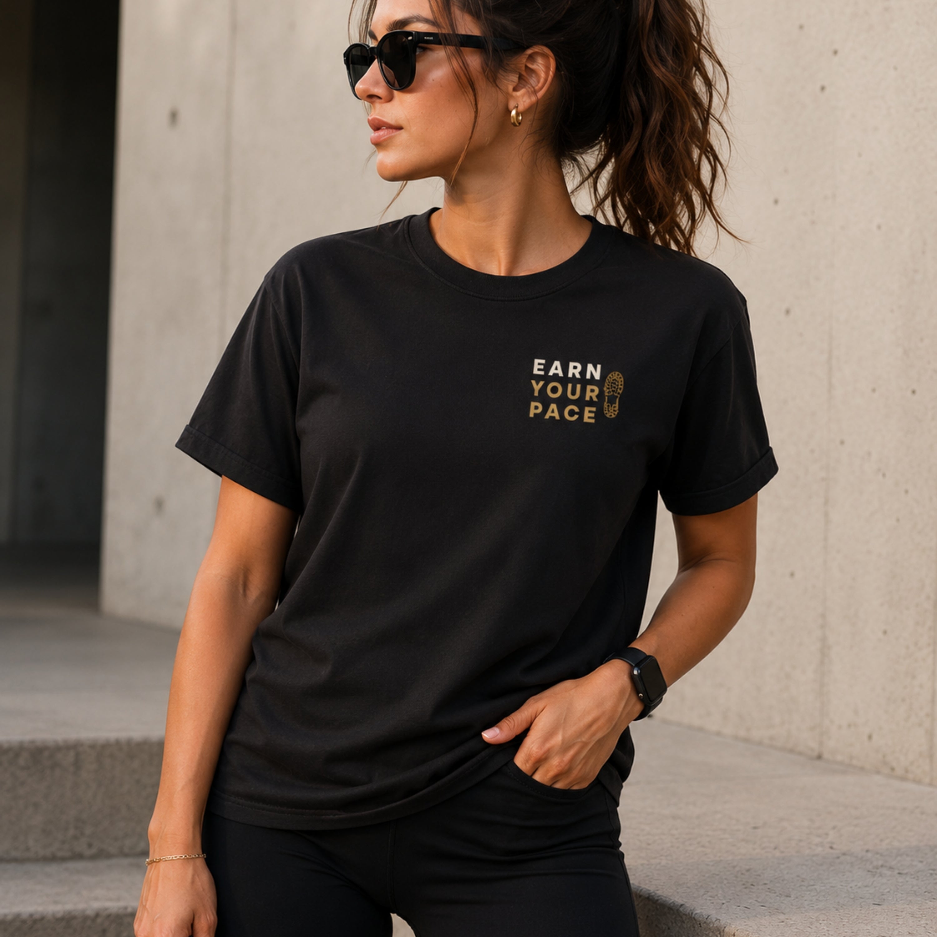 Earn Your Pace T-Shirt | Minimal Running Motivation Shirt | Unisex 100% Cotton Graphic Tee | Fitness Lifestyle Streetwear | LEGGOD