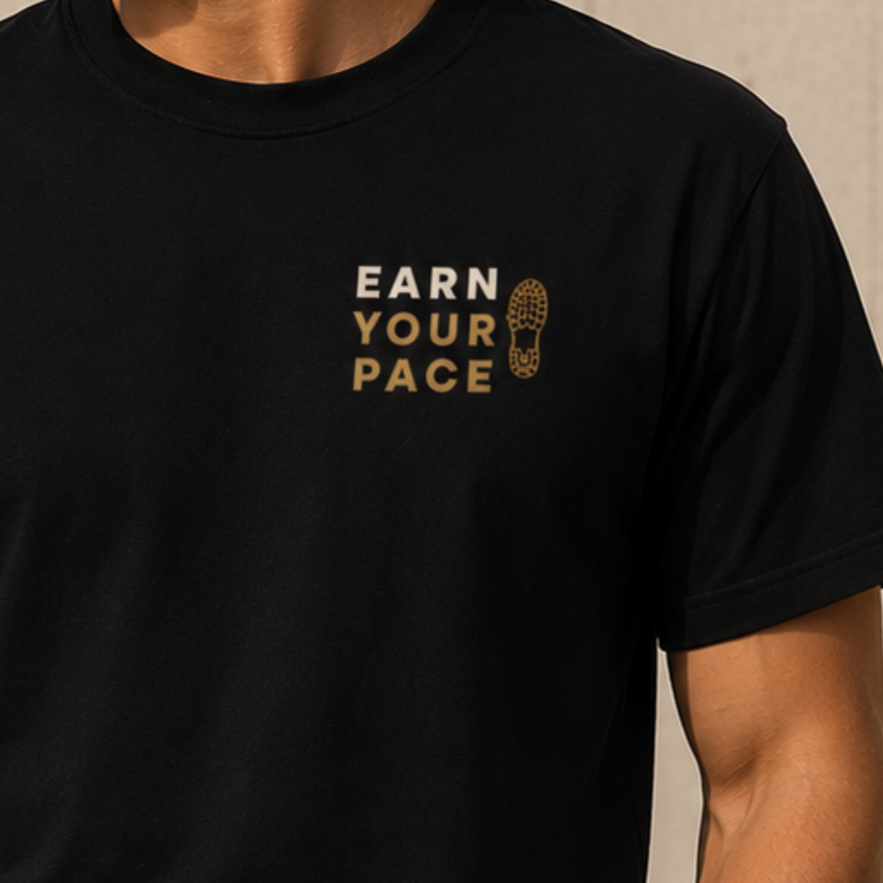 Earn Your Pace T-Shirt | Minimal Running Motivation Shirt | Unisex 100% Cotton Graphic Tee | Fitness Lifestyle Streetwear | LEGGOD