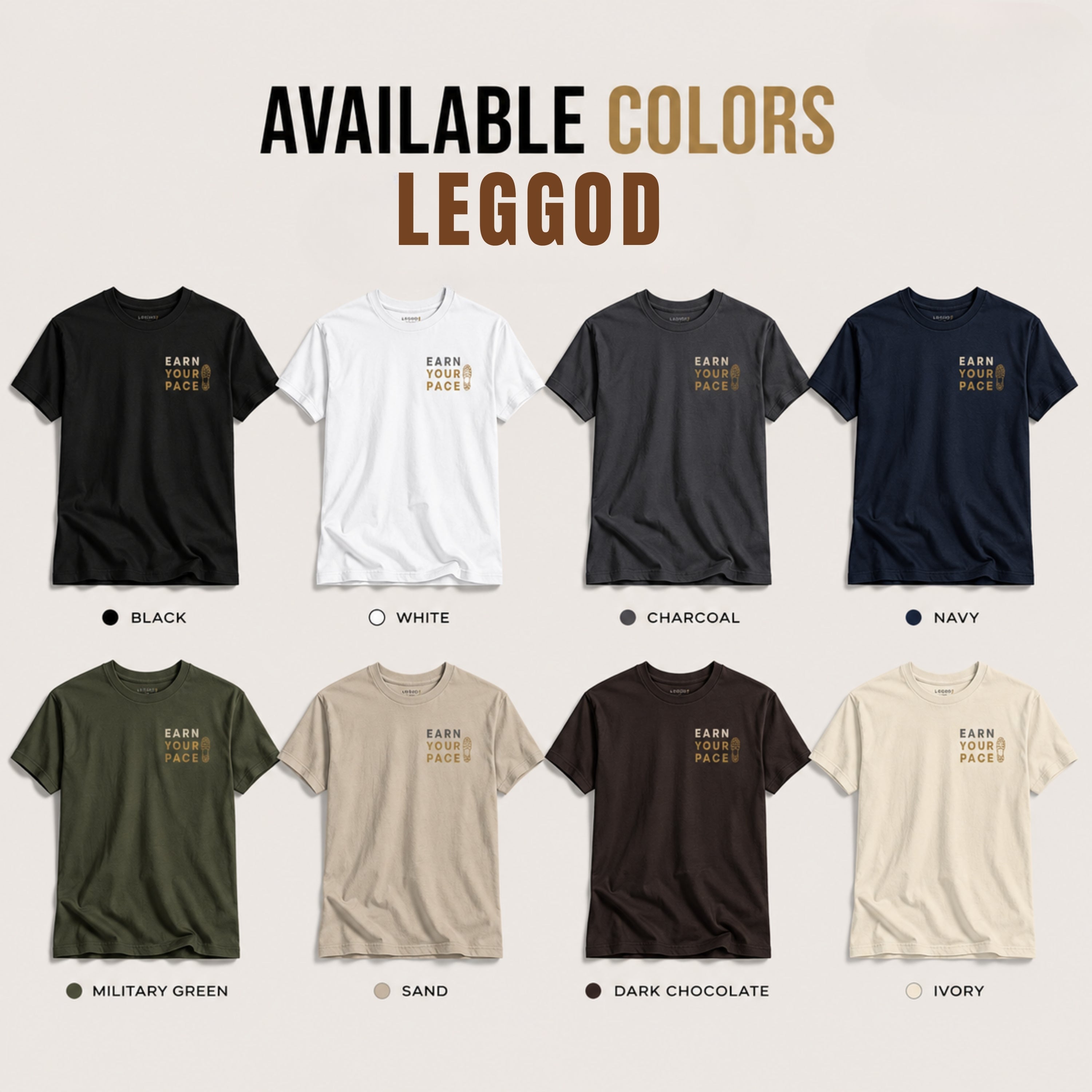 Earn Your Pace T-Shirt | Minimal Running Motivation Shirt | Unisex 100% Cotton Graphic Tee | Fitness Lifestyle Streetwear | LEGGOD