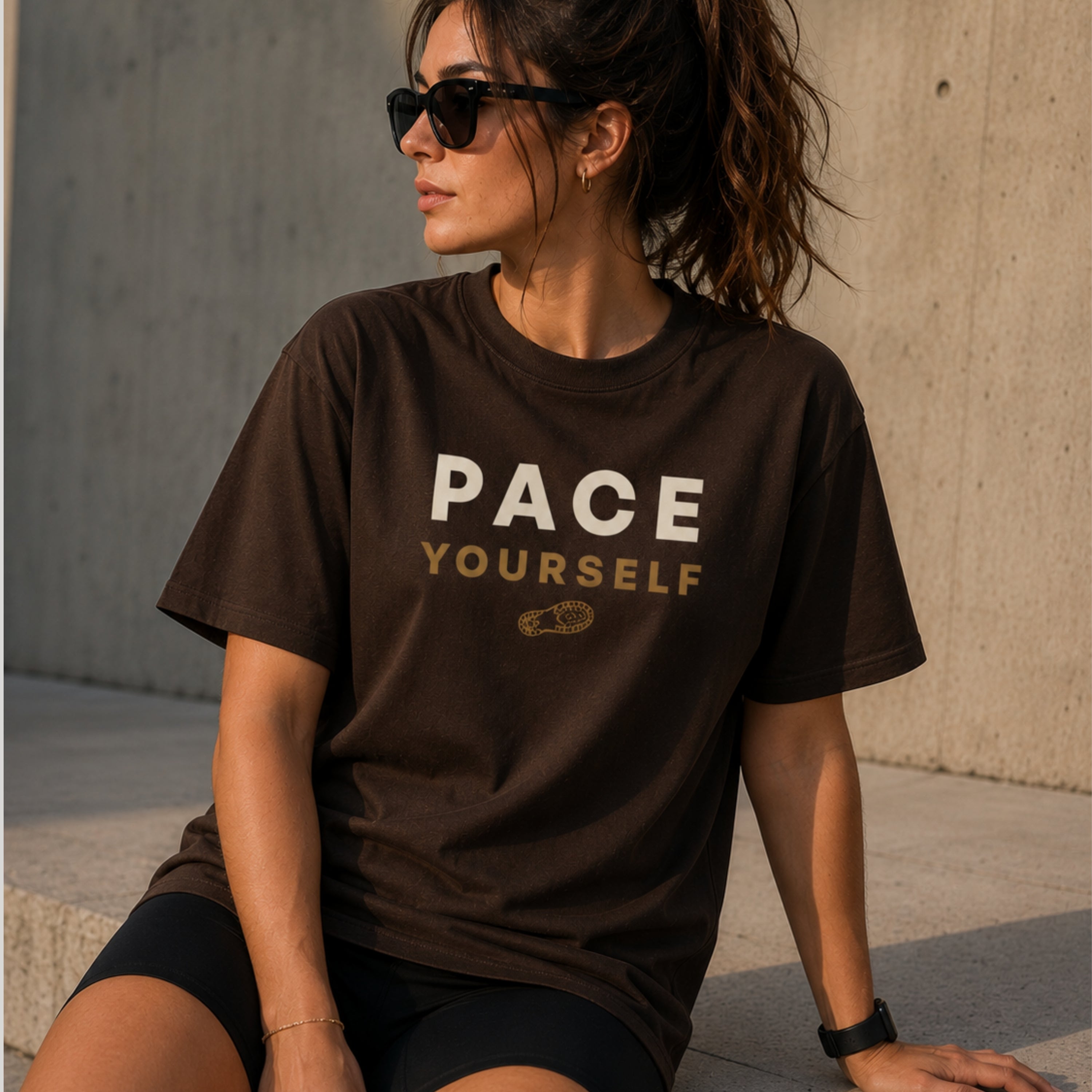 Pace Yourself T-Shirt | Running Motivation Shirt | Unisex 100% Cotton Graphic Tee | Minimal Fitness & Lifestyle Shirt | LEGGOD