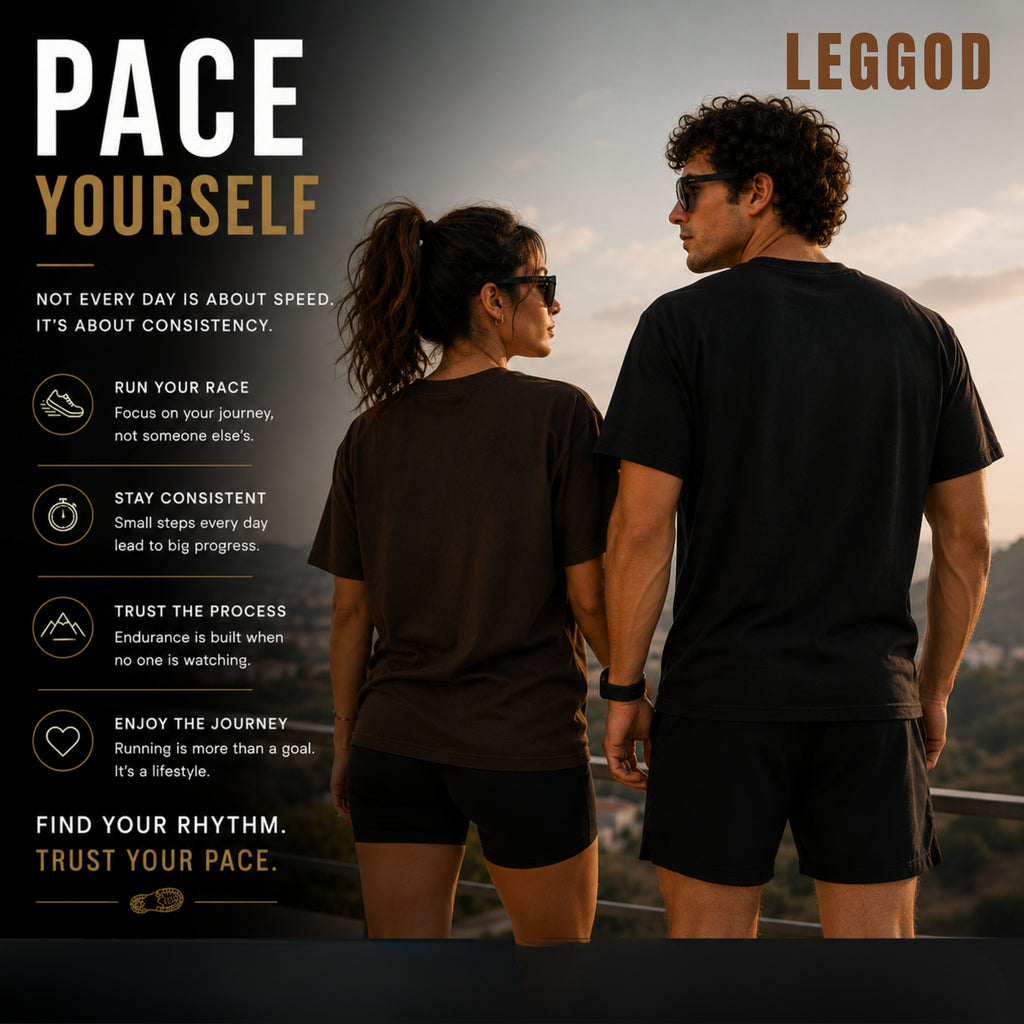 Pace Yourself T-Shirt | Running Motivation Shirt | Unisex 100% Cotton Graphic Tee | Minimal Fitness & Lifestyle Shirt | LEGGOD