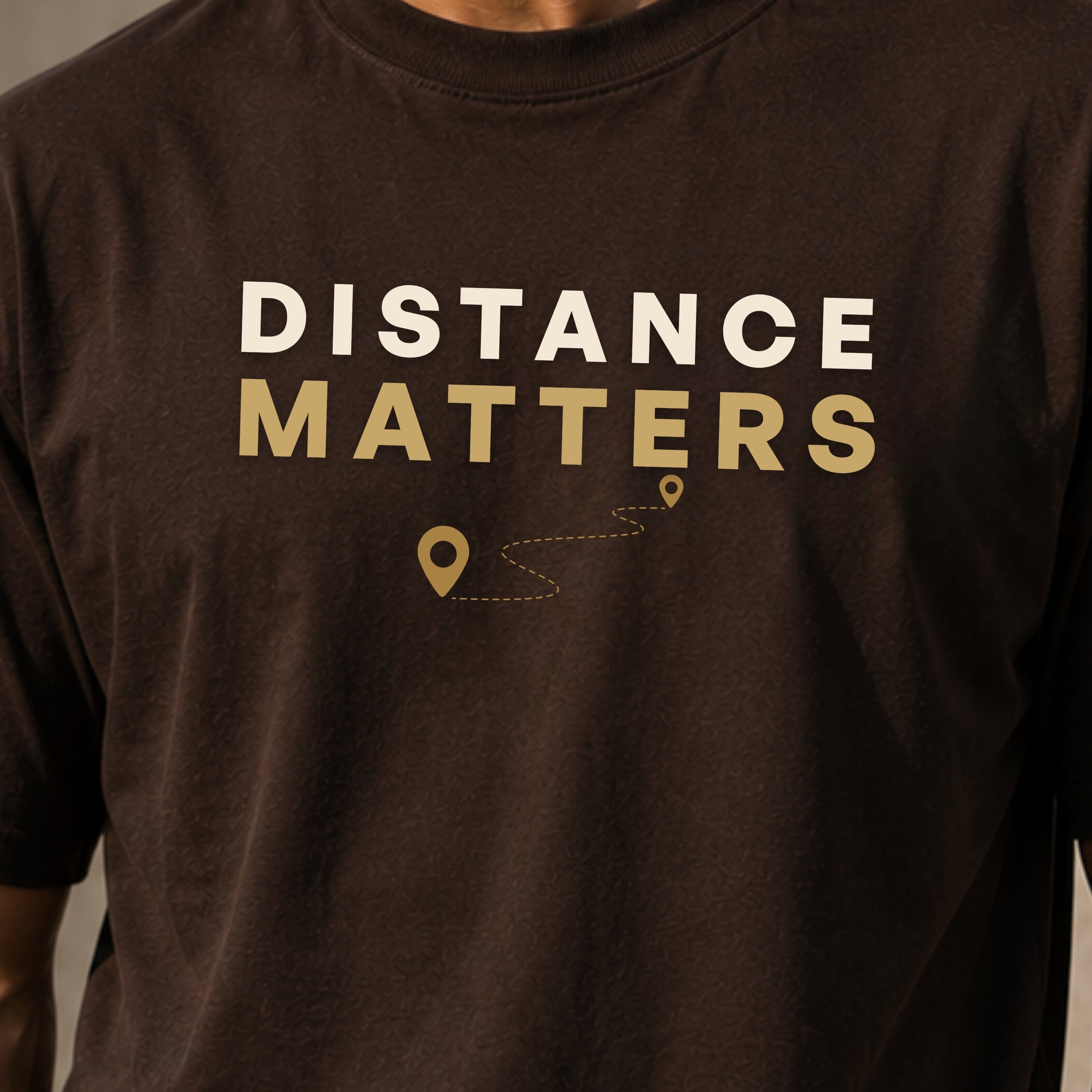 Distance Matters T-Shirt | Running Motivation Shirt | Unisex 100% Cotton Graphic Tee | Minimal Fitness & Hiking Lifestyle Shirt | LEGGOD