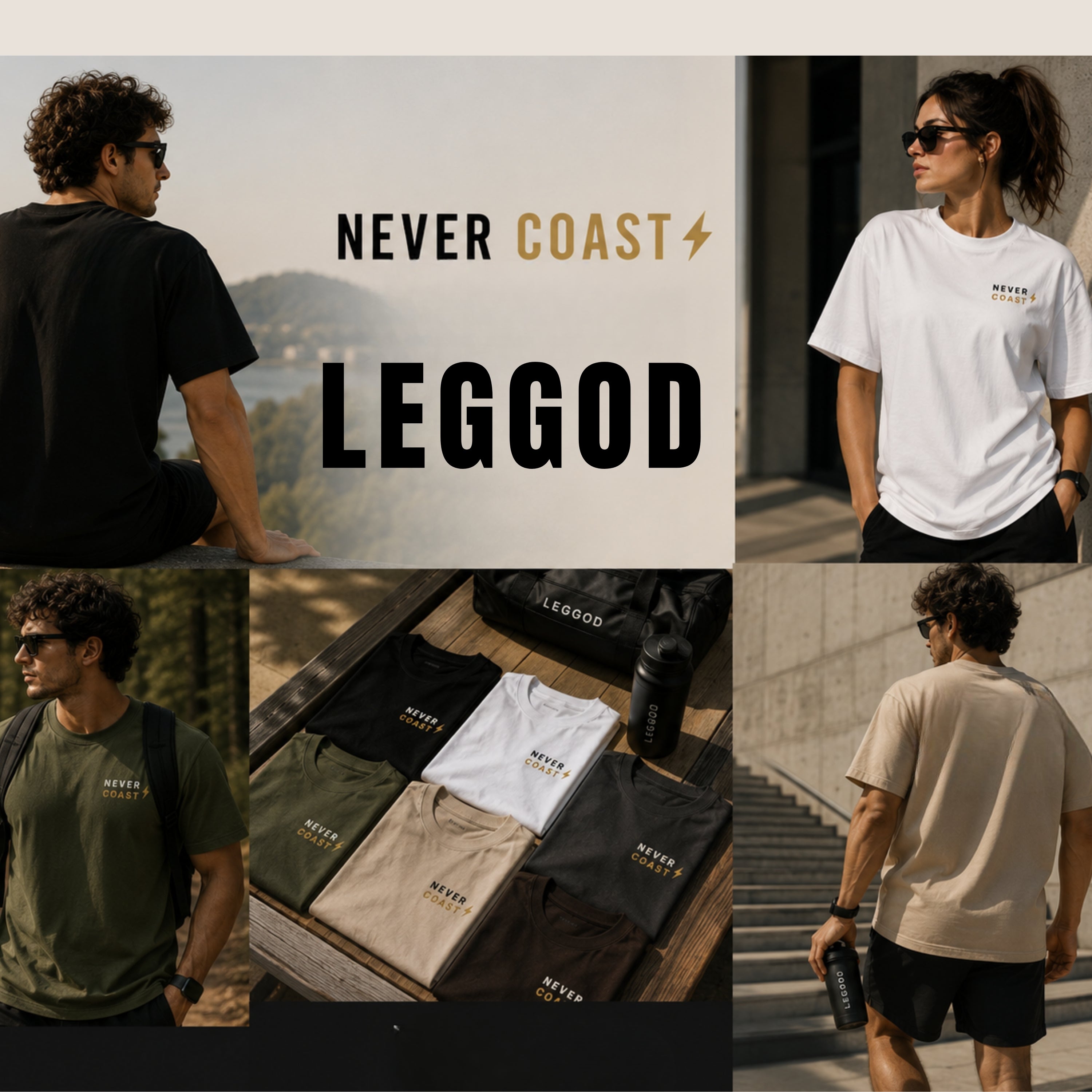 Never Coast T-Shirt | Motivational Gym Shirt | Unisex 100% Cotton Graphic Tee | Minimal Fitness Streetwear | Discipline Apparel | LEGGOD