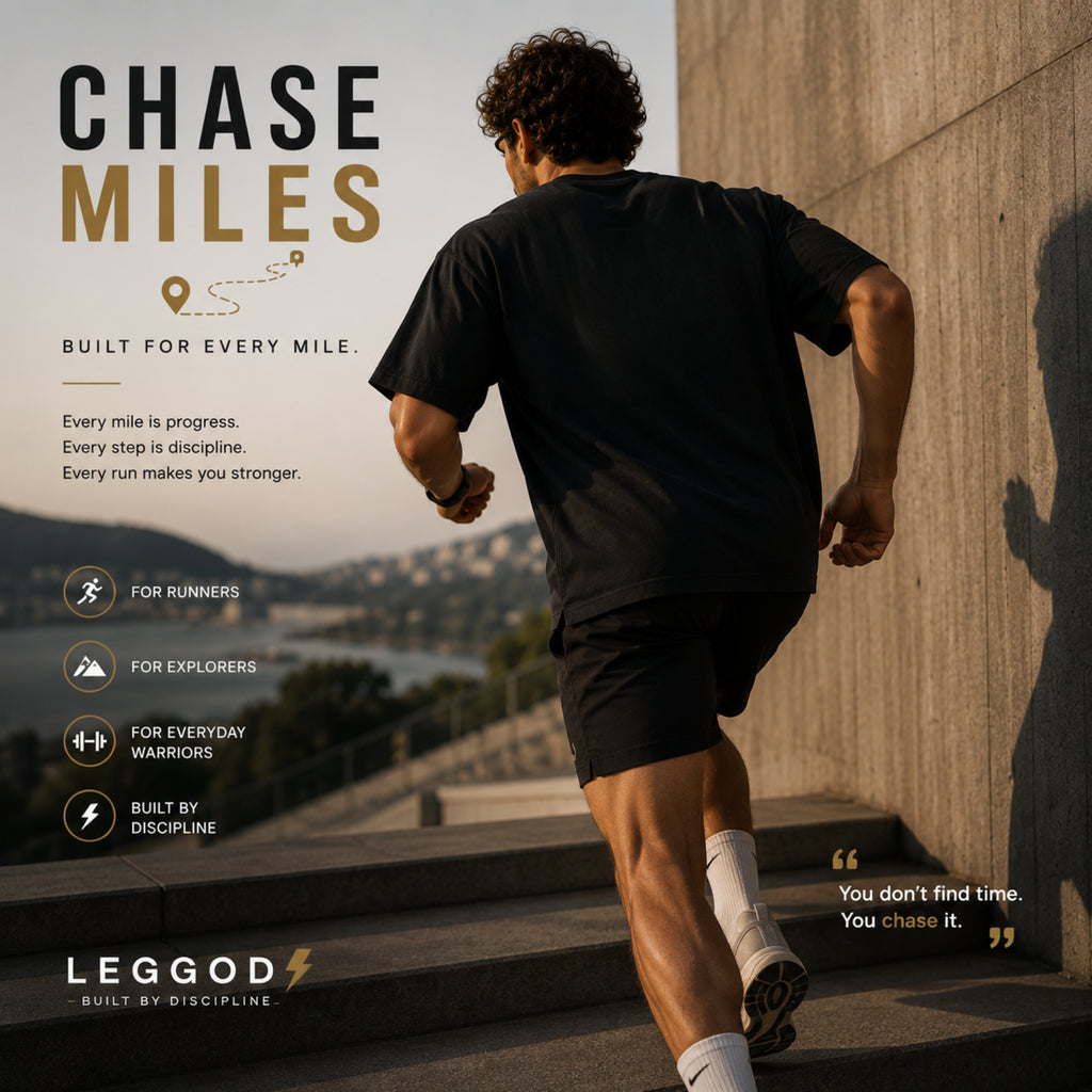 Chase Miles T-Shirt | Running Motivation Shirt | Unisex 100% Cotton Graphic Tee | Marathon & Fitness Lifestyle Shirt | LEGGOD