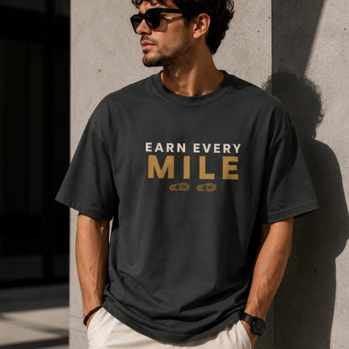 Earn Every Mile Running T-Shirt | Unisex 100% Cotton Runner Tee | Marathon Motivation Shirt | Fitness Graphic Tee | LEGGOD