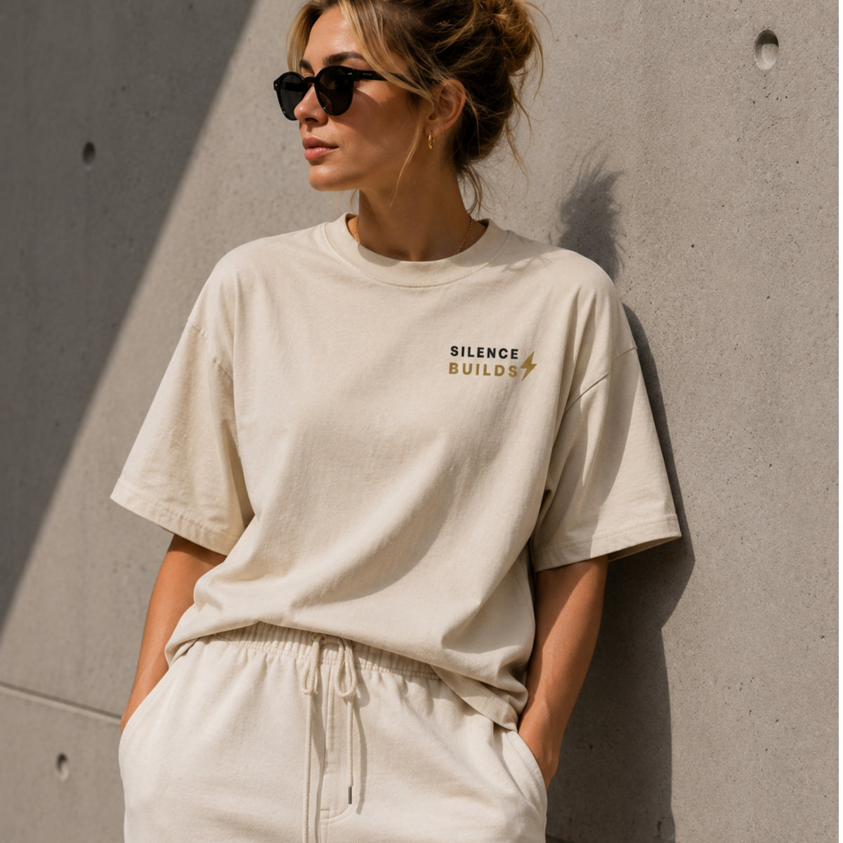 Silence Builds T-Shirt | Minimalist Motivational Graphic Tee | Unisex 100% Cotton Streetwear Shirt | Gym & Lifestyle Tee | LEGGOD