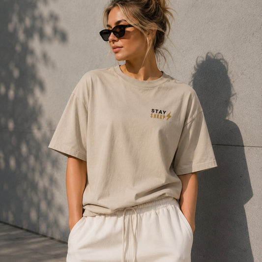 Stay Sharp T-Shirt | Minimalist Motivational Graphic Tee | Unisex 100% Cotton Gym Shirt | Discipline Streetwear | LEGGOD