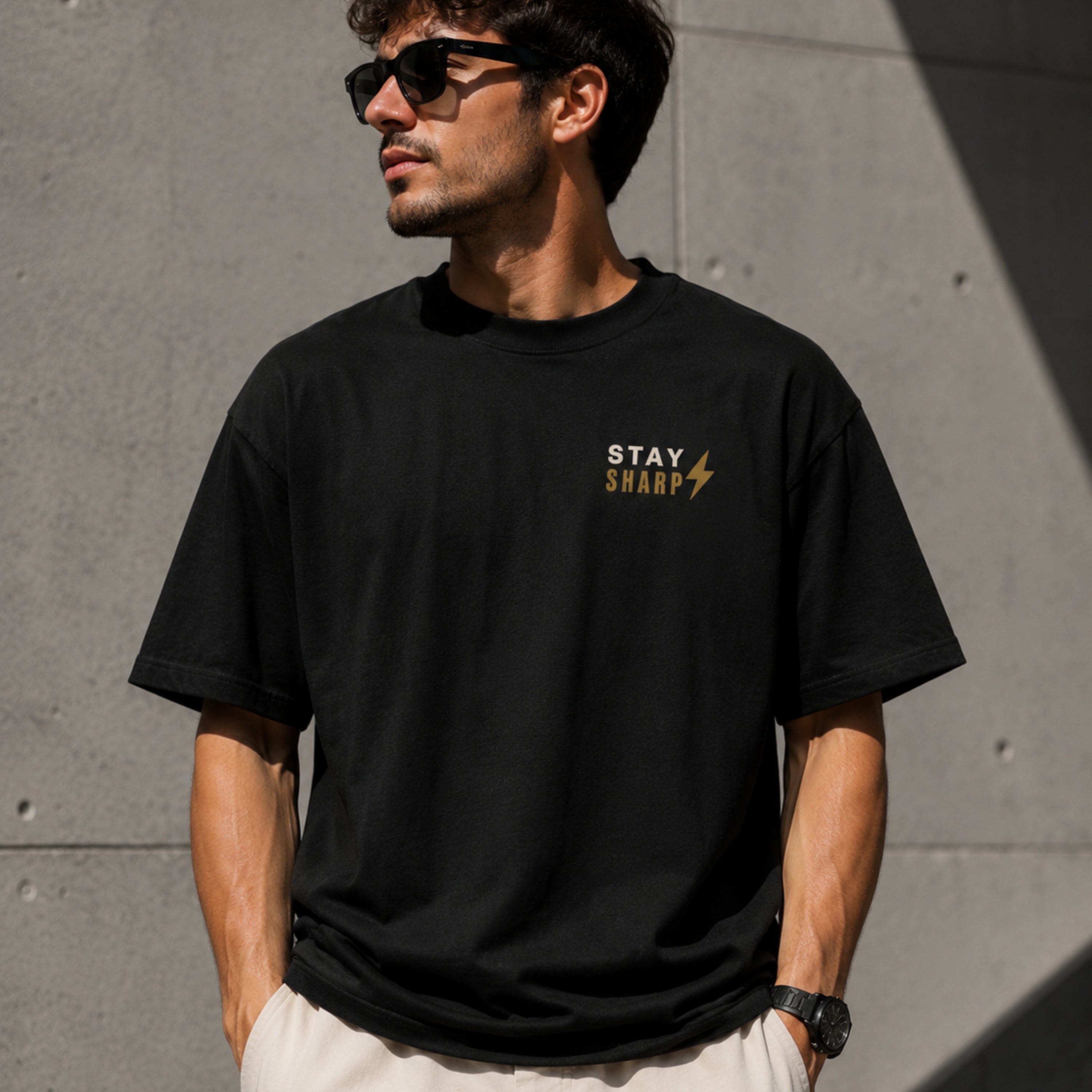 Stay Sharp T-Shirt | Minimalist Motivational Graphic Tee | Unisex 100% Cotton Gym Shirt | Discipline Streetwear | LEGGOD