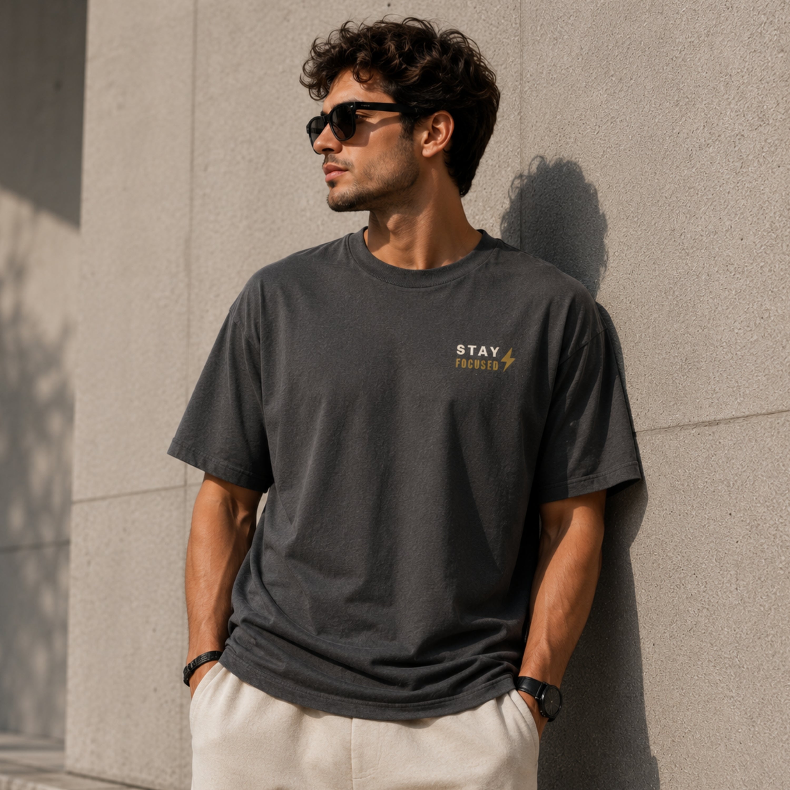 Stay Focused T-Shirt | Motivational Graphic Tee | Minimalist Unisex 100% Cotton Shirt | Gym & Streetwear Apparel | LEGGOD