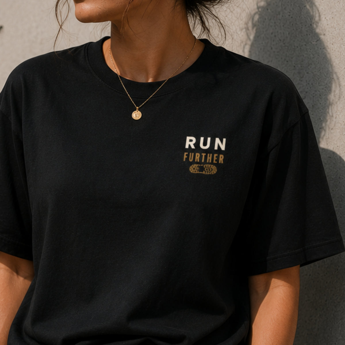 Run Further T-Shirt | Motivational Running Graphic Tee | Unisex 100% Cotton Minimalist Shirt | Marathon & Fitness Streetwear | LEGGOD