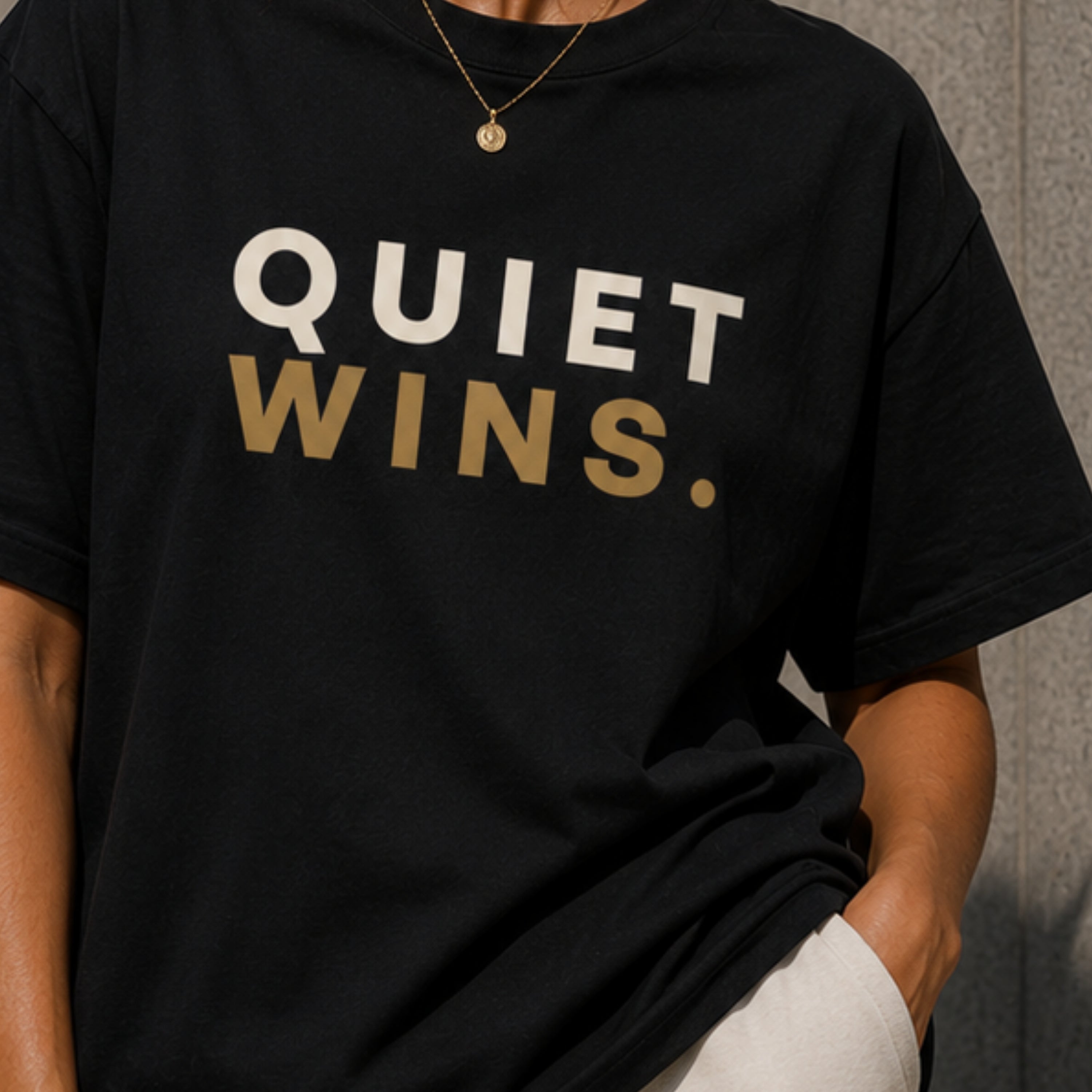 Quiet Wins T-Shirt | Motivational Graphic Tee | Minimalist Unisex 100% Cotton Shirt | Discipline Mindset Streetwear | LEGGOD