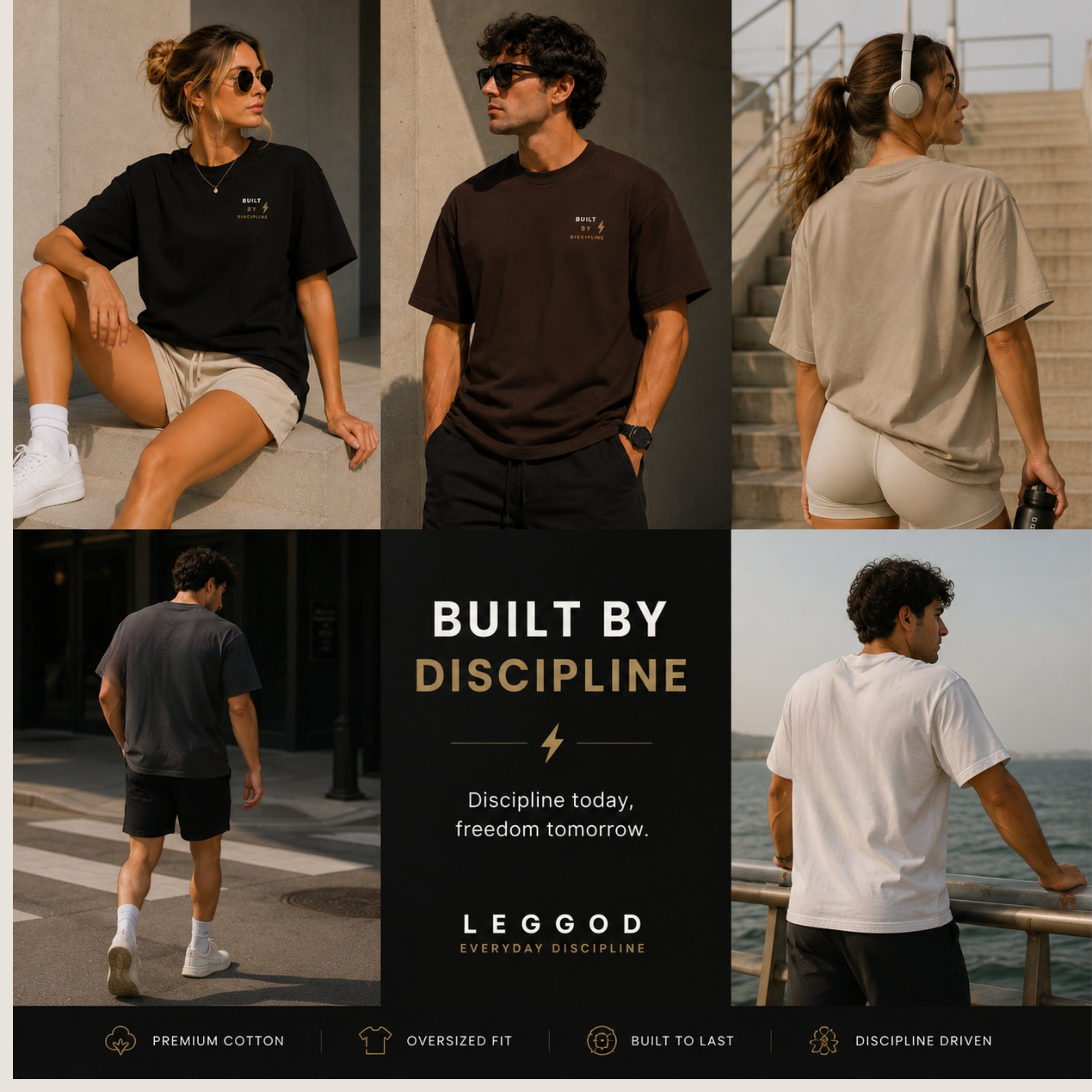 Built By Discipline T-Shirt | Motivational Graphic Tee | Minimalist Unisex Cotton Shirt | Discipline Mindset Streetwear | LEGGOD