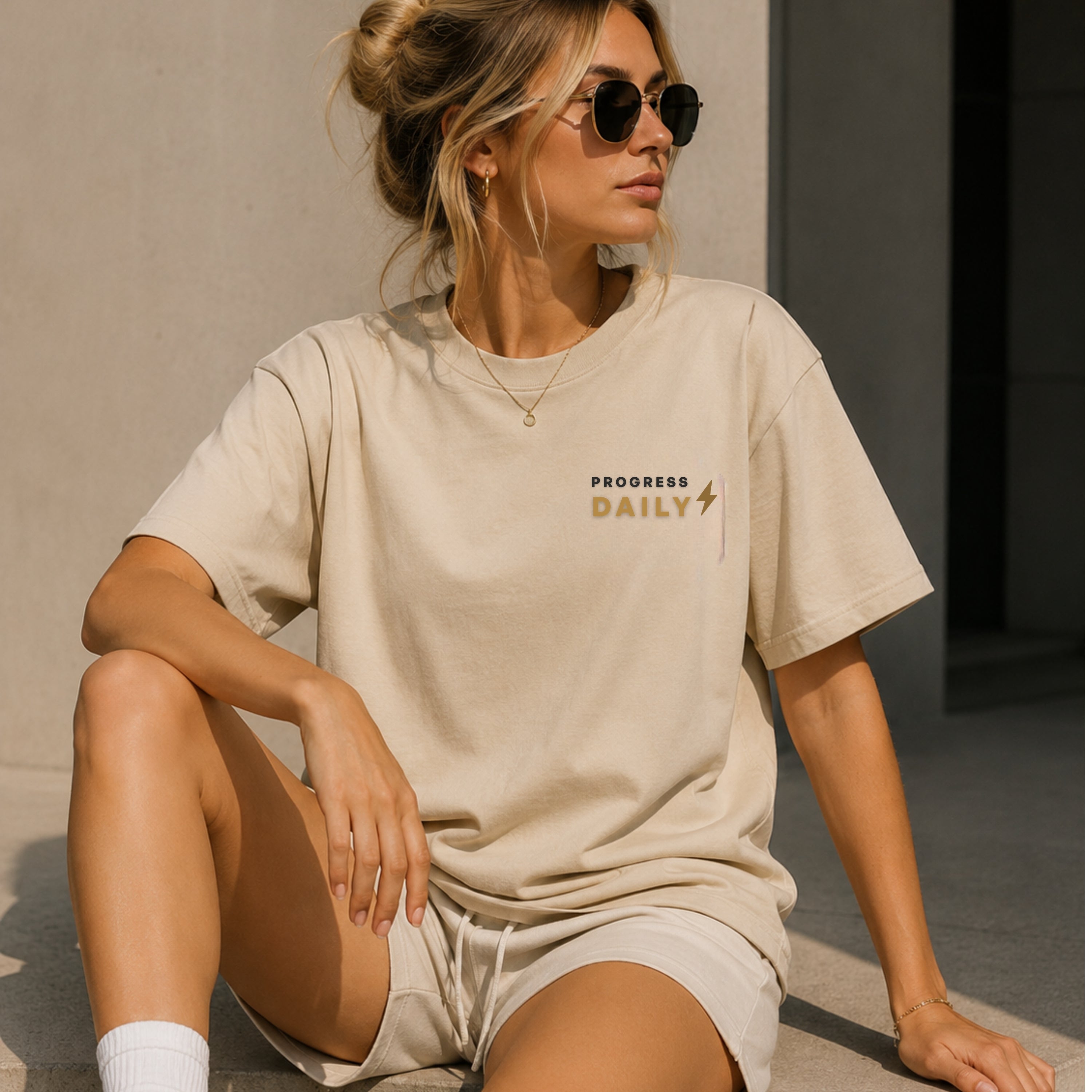 Progress Daily T-Shirt | Motivational Graphic Tee | Minimalist Unisex Cotton Shirt | Discipline Mindset Streetwear | LEGGOD