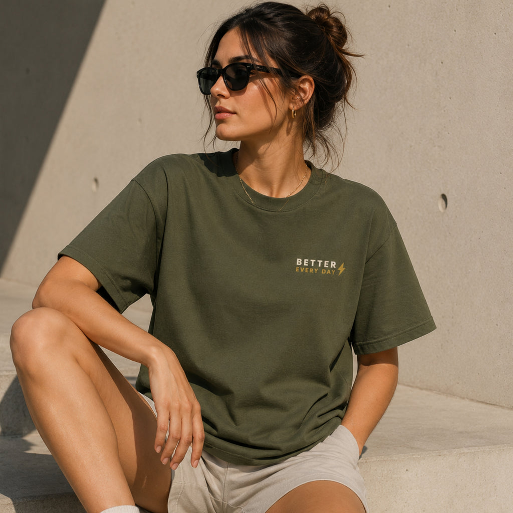 Better Every Day T-Shirt | Motivational Graphic Tee | Minimalist Unisex Cotton Shirt | Self Improvement Streetwear | LEGGOD