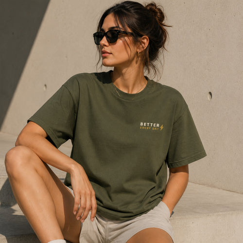 Better Every Day T-Shirt | Motivational Graphic Tee | Minimalist Unisex Cotton Shirt | Self Improvement Streetwear | LEGGOD