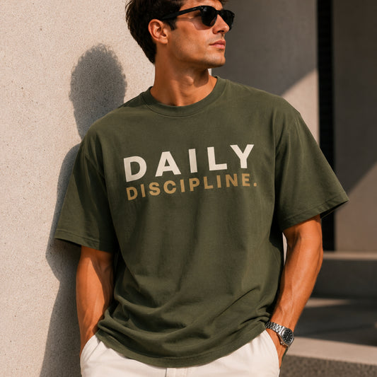 Daily Discipline T-Shirt | Motivational Gym Shirt | Discipline Graphic Tee | Minimalist Fitness Shirt | Unisex Cotton Tee | LEGGOD