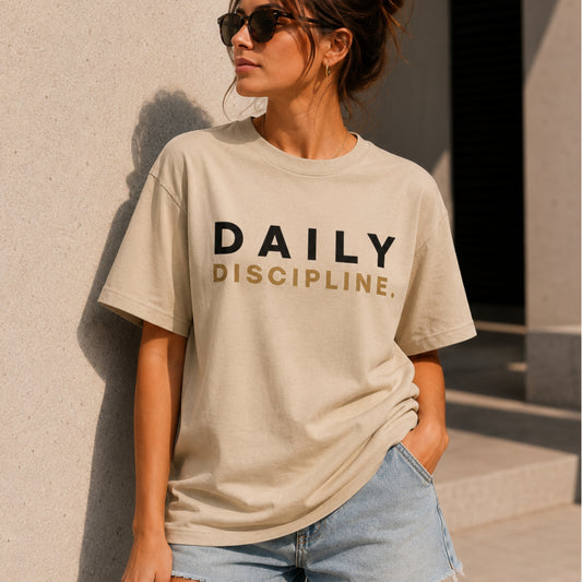 Daily Discipline T-Shirt | Motivational Gym Shirt | Discipline Graphic Tee | Minimalist Fitness Shirt | Unisex Cotton Tee | LEGGOD