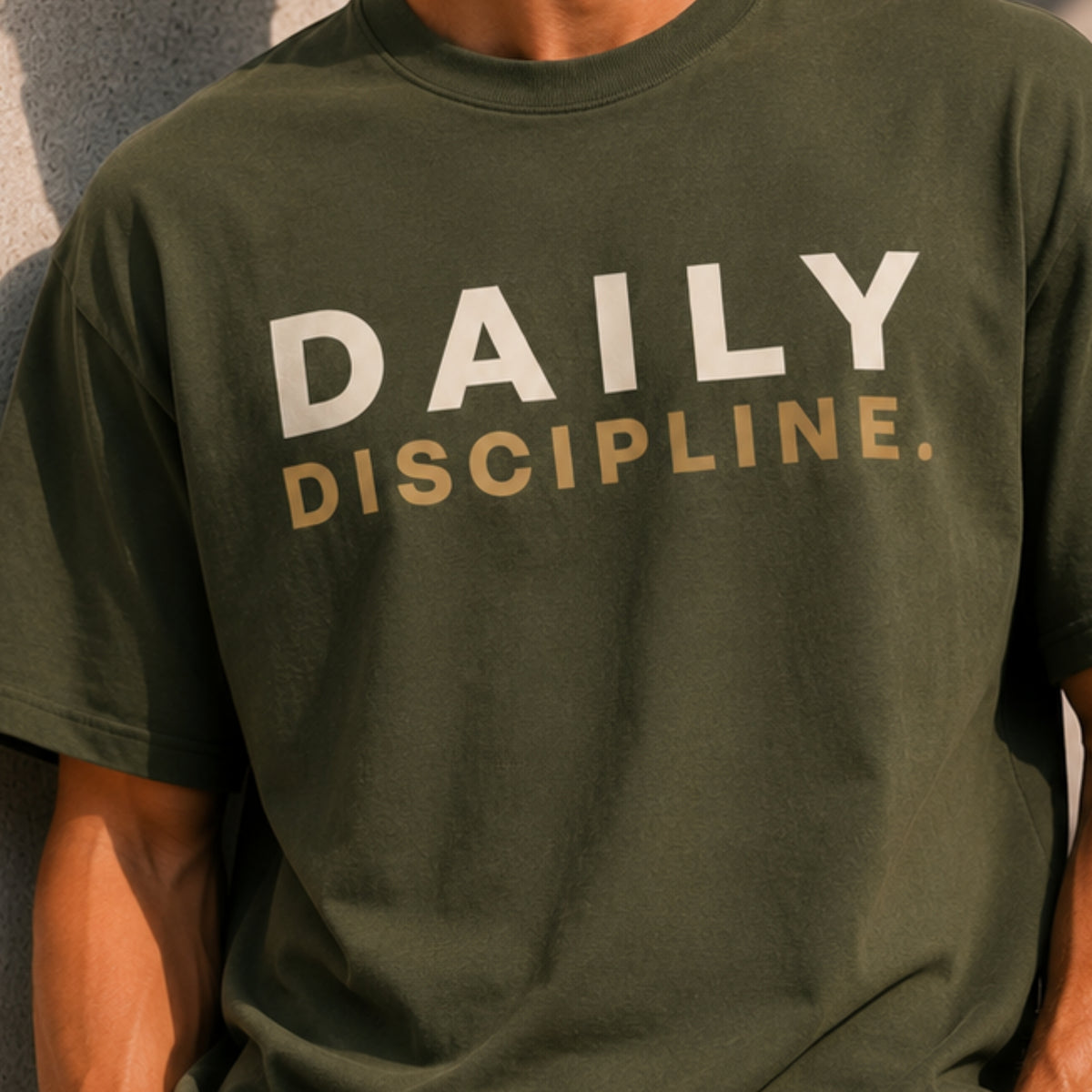 Daily Discipline T-Shirt | Motivational Gym Shirt | Discipline Graphic Tee | Minimalist Fitness Shirt | Unisex Cotton Tee | LEGGOD