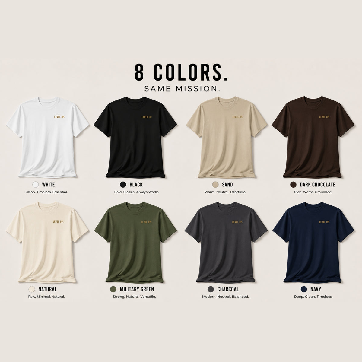 Level Up T-Shirt | Motivational Gym Shirt | Self Improvement Graphic Tee | Minimalist Success Shirt | Unisex Cotton Tee | LEGGOD