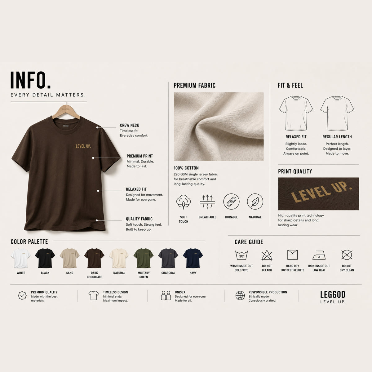 Level Up T-Shirt | Motivational Gym Shirt | Self Improvement Graphic Tee | Minimalist Success Shirt | Unisex Cotton Tee | LEGGOD