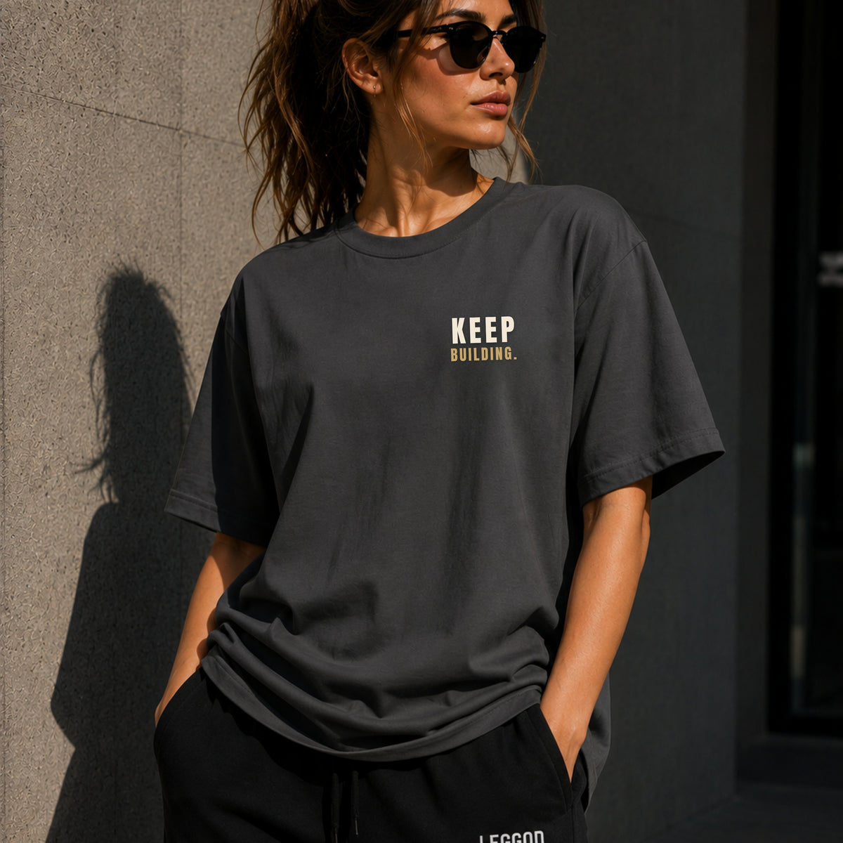 Keep Building T-Shirt | Motivational Gym Shirt | Entrepreneur Graphic Tee | Minimalist Success Shirt | Unisex Cotton Tee | LEGGOD
