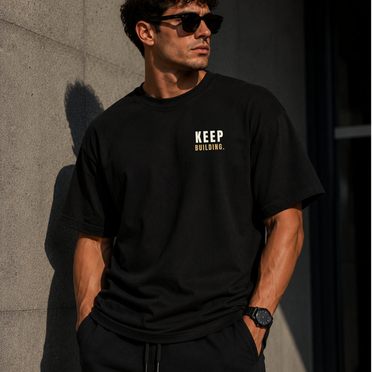 Keep Building T-Shirt | Motivational Gym Shirt | Entrepreneur Graphic Tee | Minimalist Success Shirt | Unisex Cotton Tee | LEGGOD