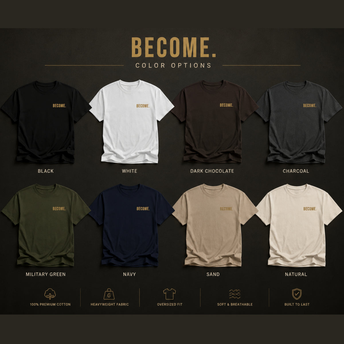 Become T-Shirt | Motivational Graphic Tee | Self Growth Shirt | Minimalist Mindset Tee | Unisex Cotton Shirt | LEGGOD