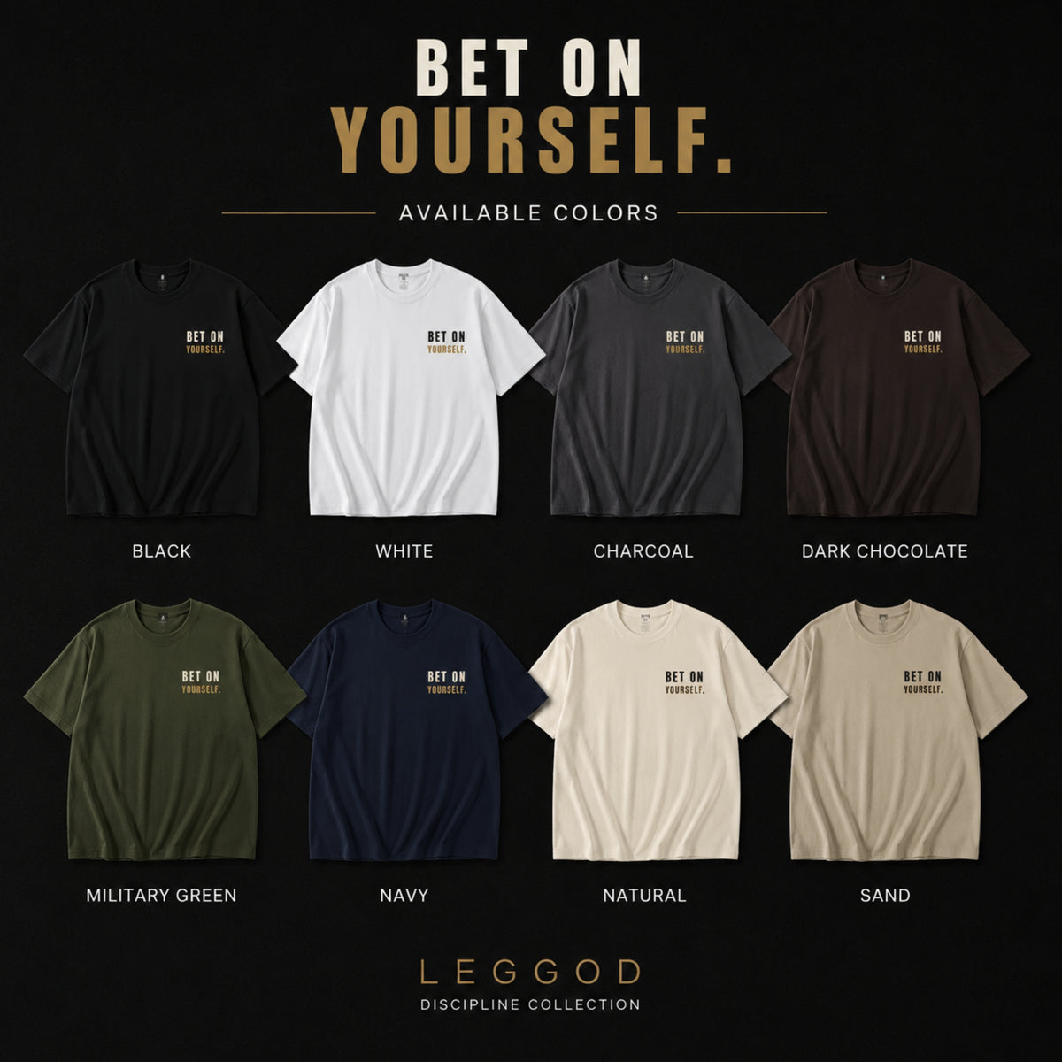 Bet On Yourself T-Shirt | Motivational Graphic Tee | Self Belief Shirt | Entrepreneur Mindset Tee | Unisex Cotton Shirt | LEGGOD