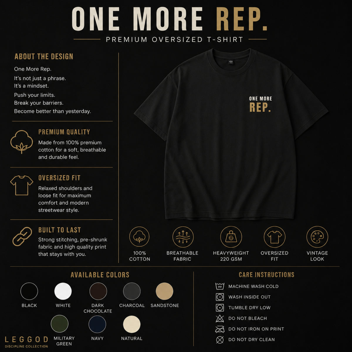 One More Rep T-Shirt | Gym Motivation Shirt | Fitness Graphic Tee | Workout Shirt | Weightlifting Tee | Unisex Cotton Tee | LEGGOD