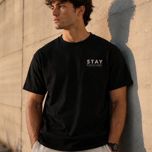 Stay Disciplined Minimalist T-Shirt, Motivation Shirt, Gym Graphic Tee, Discipline Quote Tee, Unisex Cotton Streetwear Gift