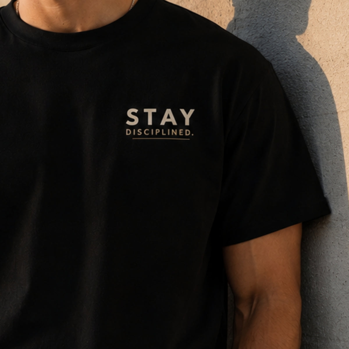 Stay Disciplined Minimalist T-Shirt, Motivation Shirt, Gym Graphic Tee, Discipline Quote Tee, Unisex Cotton Streetwear Gift