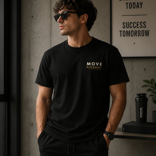 Move Different Minimalist T-Shirt, Motivational Gym Shirt, Mindset Graphic Tee, Unisex Heavy Cotton Streetwear Gift for Men Women