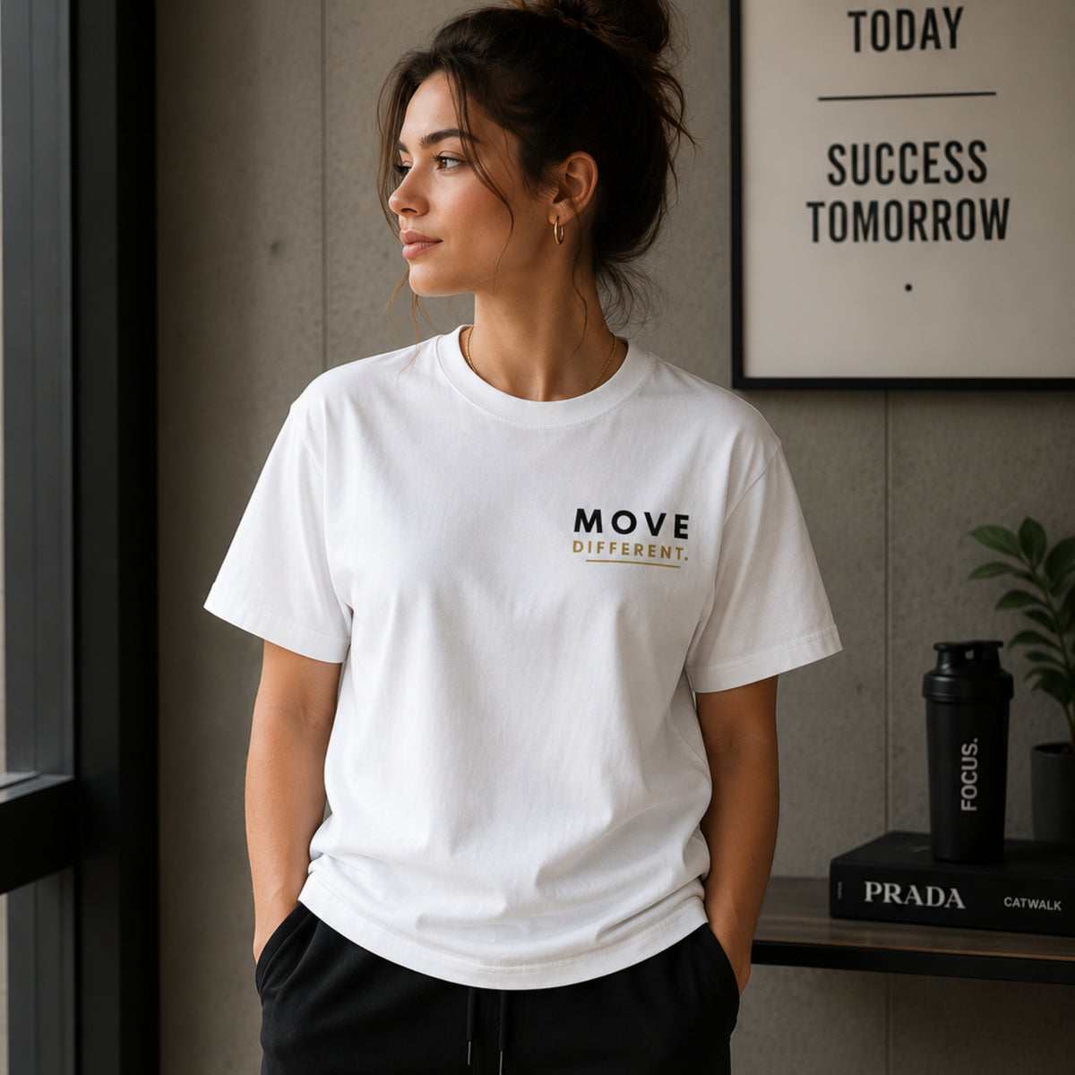 Move Different Minimalist T-Shirt, Motivational Gym Shirt, Mindset Graphic Tee, Unisex Heavy Cotton Streetwear Gift for Men Women