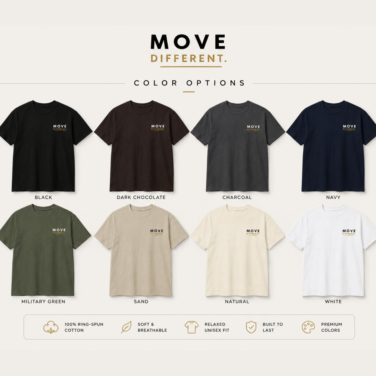 Move Different Minimalist T-Shirt, Motivational Gym Shirt, Mindset Graphic Tee, Unisex Heavy Cotton Streetwear Gift for Men Women