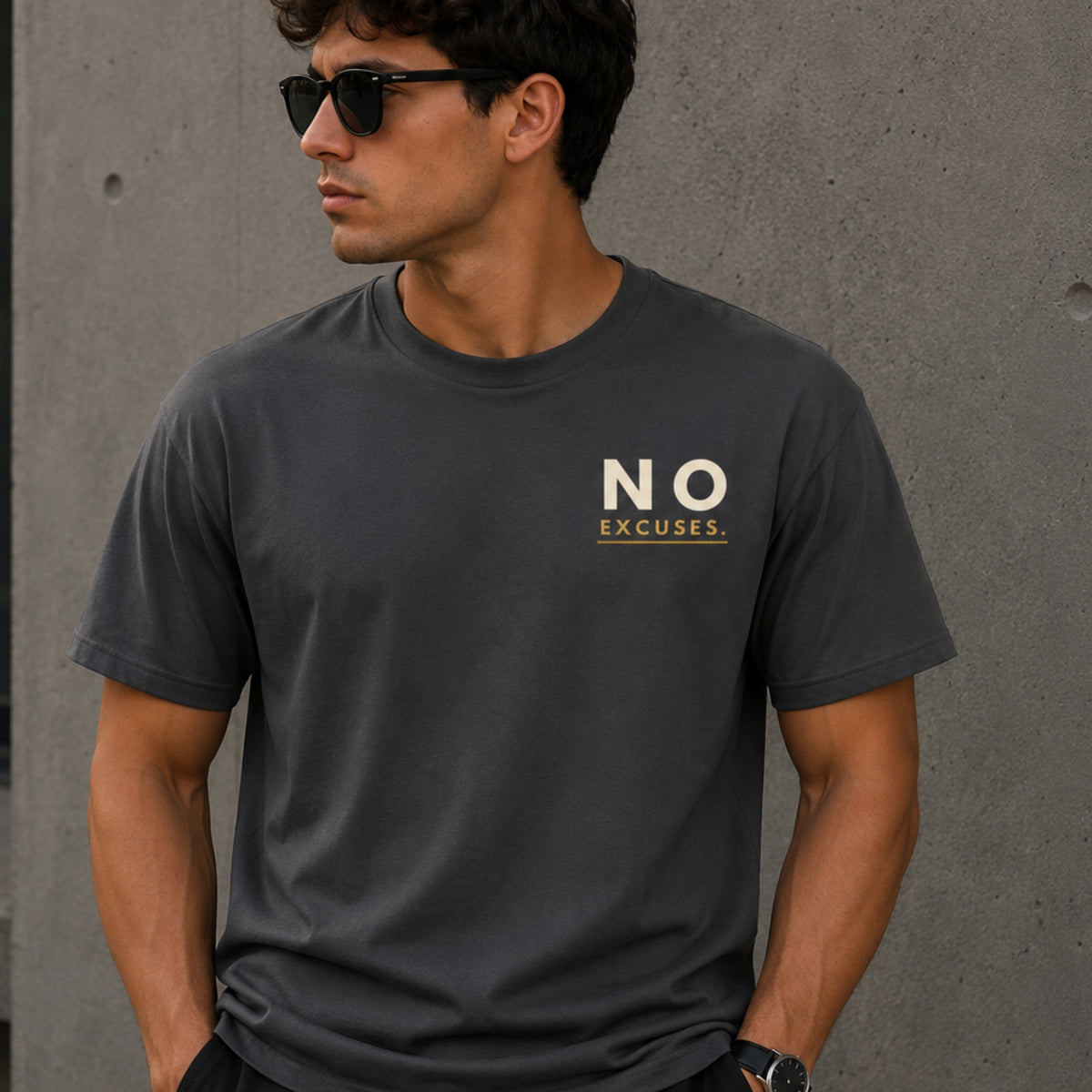 No Excuses Minimalist T-Shirt, Motivational Gym Shirt, Discipline Mindset Tee, Unisex Heavy Cotton Graphic Tee, Streetwear Gift