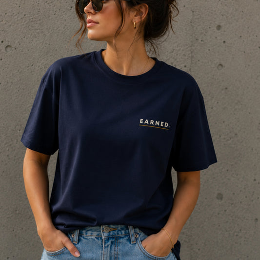 Earned Minimalist T-Shirt, Motivational Gym Shirt, Discipline Mindset Tee, Unisex Heavy Cotton Graphic Tee, Streetwear Gift