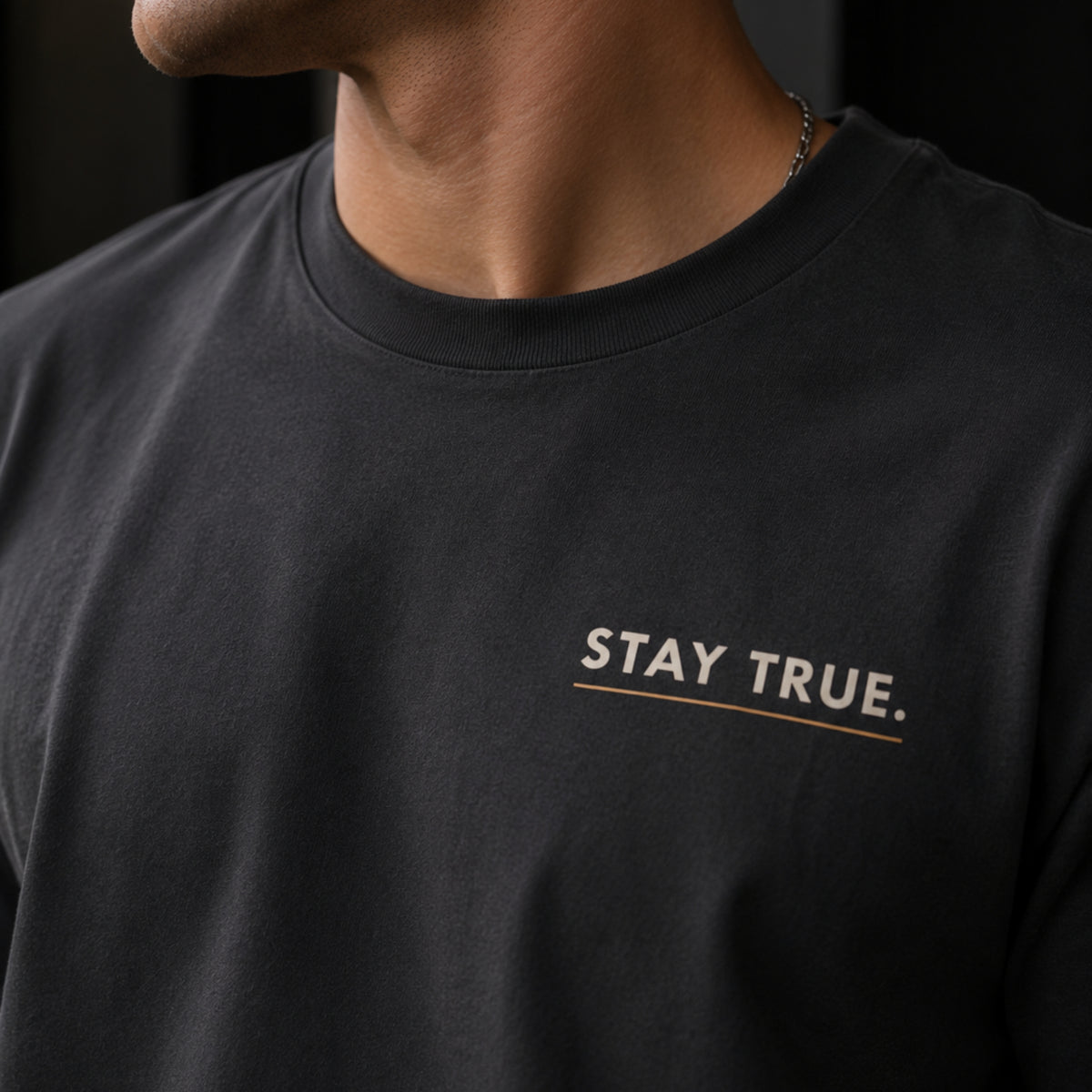 Stay True Minimalist T-Shirt, Motivational Graphic Tee, Authenticity Shirt, Unisex Heavy Cotton Streetwear, Self Growth Gift
