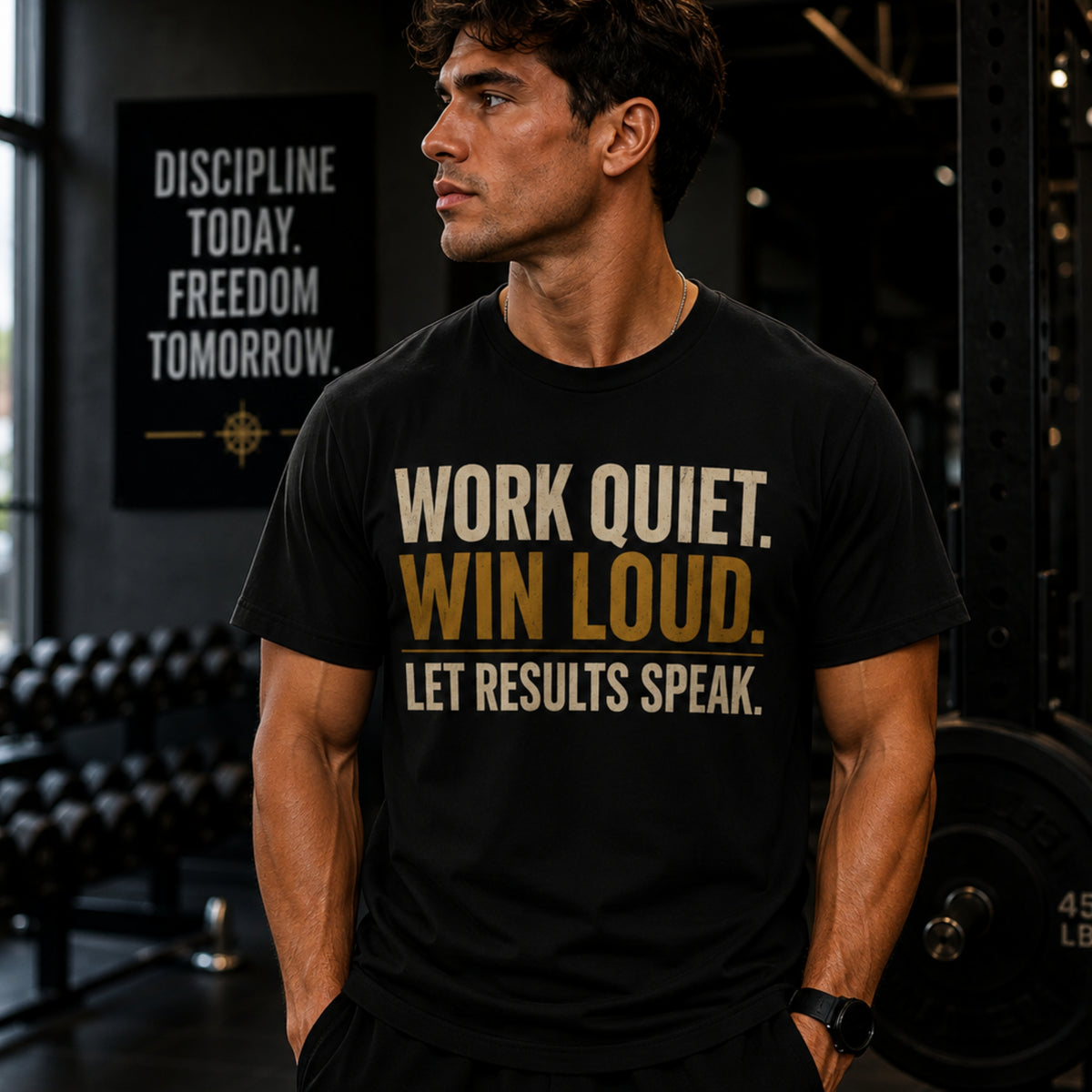 Work Quiet Win Loud T-Shirt, Motivational Gym Shirt, Discipline Graphic Tee, Entrepreneur Mindset Shirt, Success Quote Tee, LEGGOD