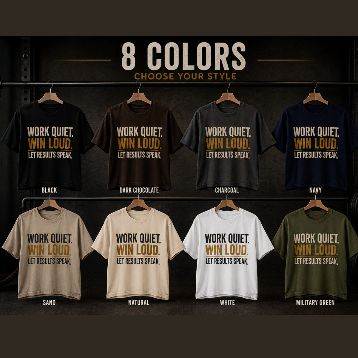 Work Quiet Win Loud T-Shirt, Motivational Gym Shirt, Discipline Graphic Tee, Entrepreneur Mindset Shirt, Success Quote Tee, LEGGOD