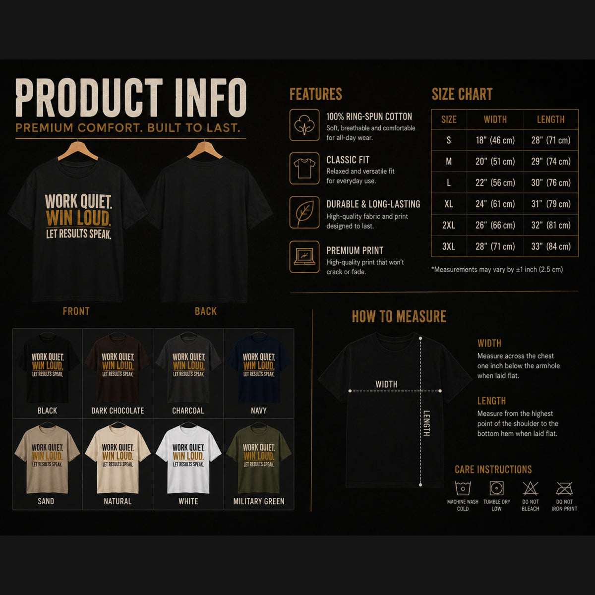 Work Quiet Win Loud T-Shirt, Motivational Gym Shirt, Discipline Graphic Tee, Entrepreneur Mindset Shirt, Success Quote Tee, LEGGOD